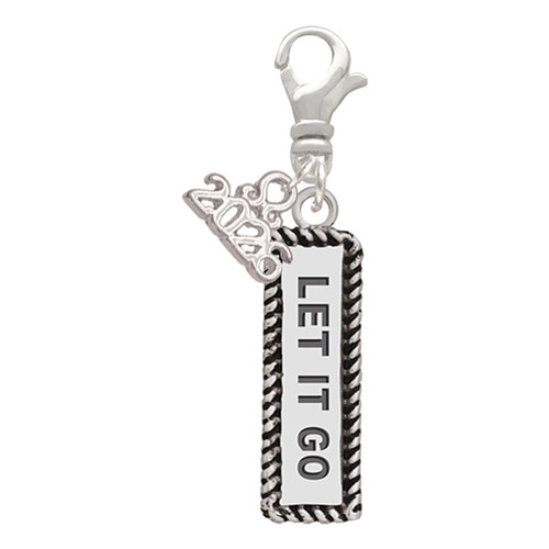 Silver Plated Let It Go - Silver Plated Clip on Charm with Mini Year 2026: Year to Remember Jewelry Gift - Celebrations