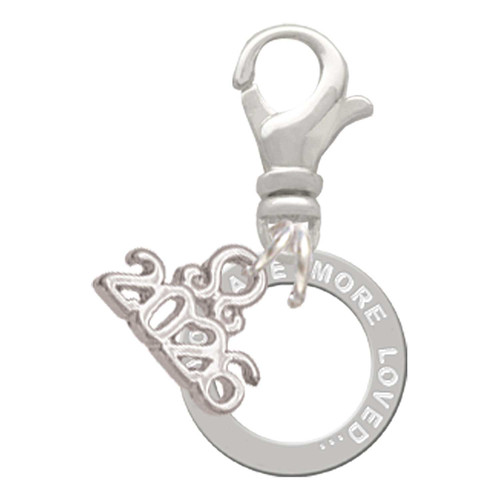 Silver Plated You Are More Loved Infinity Ring - Silver Plated Clip on Charm with Mini Year 2026: Year to Remember Jewelry Gift - Celebrations