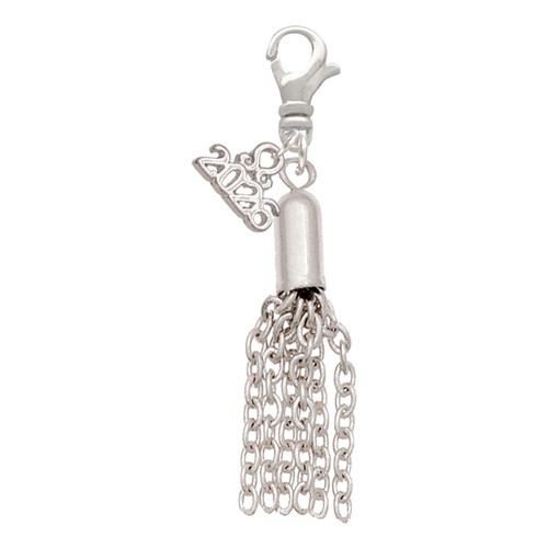 Silver Plated Small Tassel - Silver Plated Clip on Charm with Mini Year 2026: Year to Remember Jewelry Gift - Celebrations