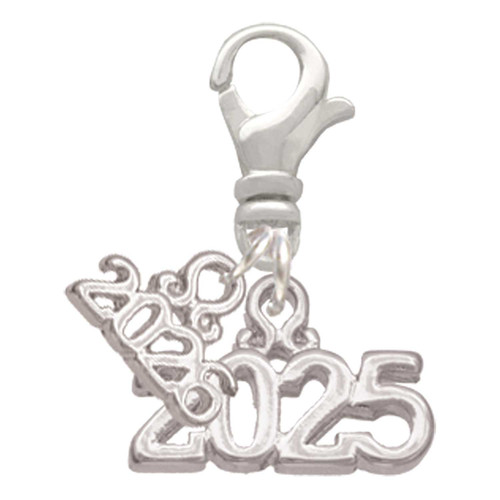Silver Plated Horizontal Year 2025 - Silver Plated Clip on Charm with Mini Year 2026: Year to Remember Jewelry Gift - Celebrations