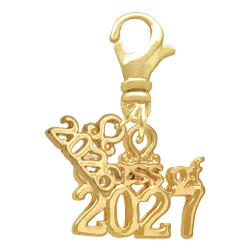 Gold-tone Class of 2027 - Gold-tone Plated Clip on Charm with Mini Year 2026: Year to Remember Jewelry Gift - Celebrations