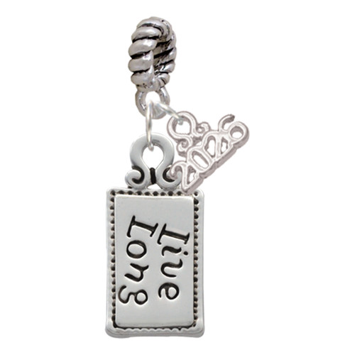 Silver Plated Live Long - Silver Plated Twist Rope Bead Charm Dangle with Mini Year 2026: Year to Remember Jewelry Gift - Celebrations