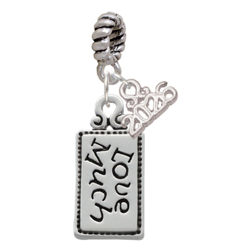 Silver Plated Love Much - Silver Plated Twist Rope Bead Charm Dangle with Mini Year 2026: Year to Remember Jewelry Gift - Celebrations