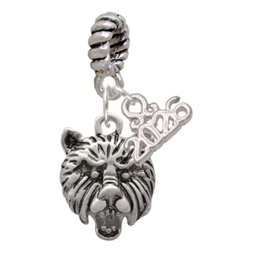 Silver Plated Small Bear - Mascot - Silver Plated Twist Rope Bead Charm Dangle with Mini Year 2026: Year to Remember Jewelry Gift - Celebrations