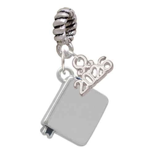 Silver Plated Book - Silver Plated Twist Rope Bead Charm Dangle with Mini Year 2026: Year to Remember Jewelry Gift - Celebrations