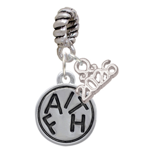 Silver Plated Faith in Circle - Silver Plated Twist Rope Bead Charm Dangle with Mini Year 2026: Year to Remember Jewelry Gift - Celebrations