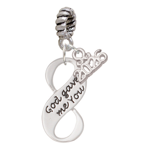 God Gave Me You Infinity Sign - Silver Plated Twist Rope Bead Charm Dangle with Mini Year 2026: Year to Remember Jewelry Gift - Celebrations