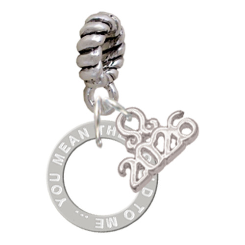 You Mean The World To Me Infinity Ring - Silver Plated Twist Rope Bead Charm Dangle with Mini Year 2026: Year to Remember Jewelry Gift - Celebrations