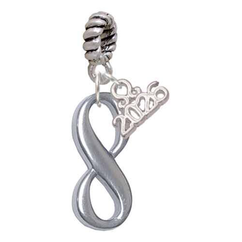 Stainless Steel Infinity Sign - Silver Plated Twist Rope Bead Charm Dangle with Mini Year 2026: Year to Remember Jewelry Gift - Celebrations