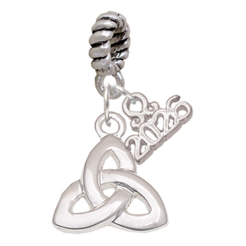 Silver Plated Celtic Trinity Knot - Silver Plated Twist Rope Bead Charm Dangle with Mini Year 2026: Year to Remember Jewelry Gift - Celebrations