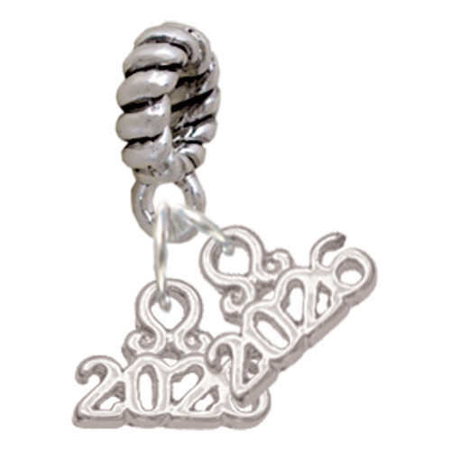 Silver Plated Mini Year 2026 - Silver Plated Twist Rope Bead Charm Dangle with Mini Year 2026: Year to Remember Jewelry Gift - Celebrations