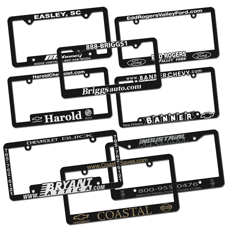 Raised Letter License Plate Frames