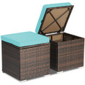 Patio Rattan Ottomans with Hidden Storage Space (Set of 2) product image