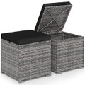 Patio Rattan Ottomans with Hidden Storage Space (Set of 2) product image