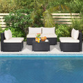 5-Piece Patio Rattan Wicker Furniture Conversation Set product image