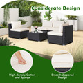 5-Piece Patio Rattan Wicker Furniture Conversation Set product image