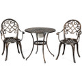 3-Piece Cast Aluminum Bistro Set with Removable Ice Bucket product image