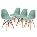 Plastic Hollowed-out Mid-Century Modern Wood-Leg Seat (Set of 4) product image