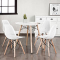 Plastic Hollowed-out Mid-Century Modern Wood-Leg Seat (Set of 4) product image