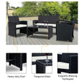4-Piece Patio Rattan Furniture Set with Cushions product image