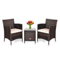 Rattan Wicker Outdoor 3-Piece Table and Chair Set product image