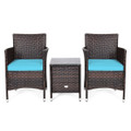 Rattan Wicker Outdoor 3-Piece Table and Chair Set product image