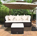 Rattan Outdoor Loveseat, Armless Chair and Table Set product image