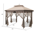 Octagonal 10' x 12' Netted Patio Gazebo Canopy product image