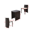 Rattan 3-Piece Nesting Cushioned Outdoor Patio Set product image