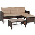 Patio Rattan Wicker Conversation Sofa Set product image
