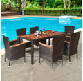 Rattan 7-Piece Patio Dining Set with Cushions product image