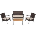 4-Piece Beige Cushioned Rattan Patio Set product image
