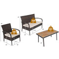 4-Piece Beige Cushioned Rattan Patio Set product image