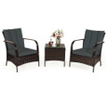 Rattan Outdoor 3-Piece Chair & Table Set product image