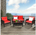 Rattan 4-Piece Loveseat & Chairs Patio Furniture Set  product image