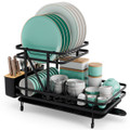2-Tier Collapsible Dish Rack with Removable Drip Tray product image