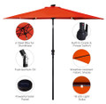 9-Foot Solar LED Crank Patio Umbrella product image