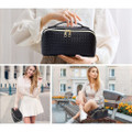 Lay-Flat Travel Cosmetic Bag with Handle & Divider product image