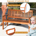 50-Inch 2-Person Solid Wood Garden Bench with Curved Backrest and Wide Armrest product image