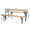 Folding 3-Piece Wooden Picnic Table and Bench Set product image