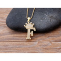 A-Z Alphabet Initial Crown Pendant Necklace product image