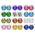 Round Stud .925 Sterling Silver Lab-Created 2ct. Birthstone Earrings product image