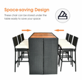 Rattan and Wood 7-Piece Bar Height Patio Dining Set product image
