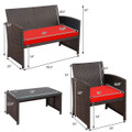8-Piece Patio Rattan Furniture Set - Cushioned Chair, Sofa, Coffee Table product image