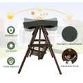 2-Person Outdoor Wooden Porch Swing with Adjustable Canopy product image