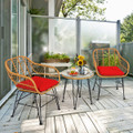 3-Piece Patio Rattan Bistro Set with Cushions product image