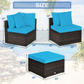 4-Piece Patio Rattan Furniture Set with Removable Cushions and Pillows product image