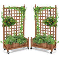50-Inch Wood Planter Box with Trellis product image