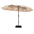 15-Foot Solar LED Double Patio Umbrella with Crank product image