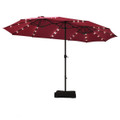 15-Foot Solar LED Double Patio Umbrella with Crank product image